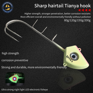 Anzuelo de placa de hierro con cabeza de plomo de 120g, anzuelo de doble garra para pesca de lubina en barco, señuelo de pesca con múltiples anzuelos - Product Image 4