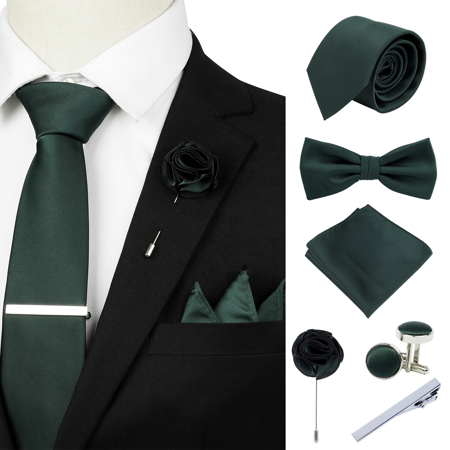 Модный стиль удобный мужской полиэстер цветочный галстук-бабочка Карманный квадратный набор