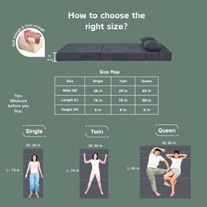 Темно-серый раскладной диван-кровать 4-в-1: современный напольный футон-диван с поролоновым матрасом для гостиной, гостевой комнаты, квартиры - Product Image 6