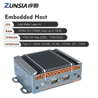 Mini PC Industrial sin Ventilador para Riel DIN, Doble LAN, 2*COM, Intel 12.ª Gen. N150 N100 N305, 1*DDR4 16GB X86