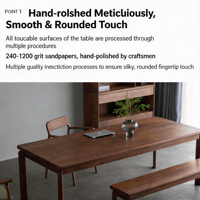 Table à manger en bois massif de noyer sud-américain de qualité supérieure, épaisseur 4,5 cm, jointure à mortaise et tenon, écologique et imperméable, mobilier pour la maison