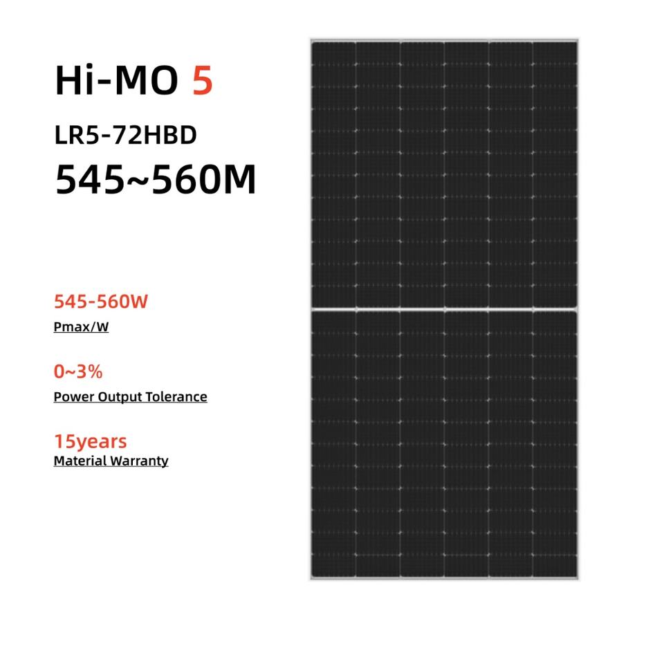 545W 550W 555W 560W LONGi Hi-MO 5 LR5-72HBD 545M~560M Double Glass ...