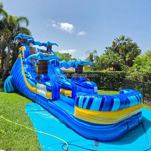 <span class=keywords><strong>Scivolo</strong></span> Gonfiabile a Forma di Palma con Piscina per Feste, Giochi Gonfiabili - Product Image 1