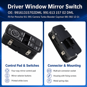 Interrupteur de vitre conducteur 99161315702DML 991 613 157 02 DML compatible avec <span class=keywords><strong>Porsche</strong></span> 911 991 <span class=keywords><strong>Boxster</strong></span> Cayman 12-21 - Product Image 6