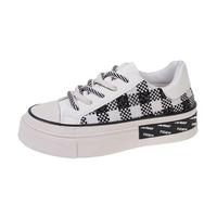 Chaussures basses en toile respirantes à lacets Xiaoxiangfeng avec patchwork floral pour femme – Nouvelle collection 2026, toutes saisons, blanches, tendance étudiante