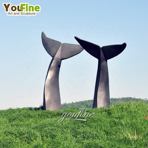 تمثال ذيل حوت معدني شهير لديكور الحديقة - Product Image 3