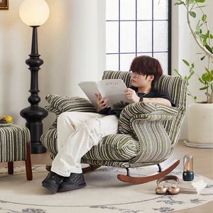 Sillón mecedora retro individual con función reclinable para sala de estar, uso recreativo para adultos, estilo mediados de siglo, sillón tipo sofá. - Product Image 1