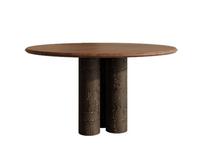 Ensemble complet de meubles de salle à manger modernes de luxe en bois massif sur mesure pour projet d'hôtel, club, maison d'hôtes AJJ-Q264 Wabi Sabai, table ronde