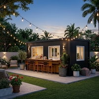 Maison mobile moderne certifiée CE, maison modulaire de luxe, bungalow avec design en verre triangulaire préfabriqué