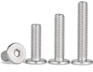 Chicago Stainless Steel 304 Oval Head Flat Nuts <b>Set</b> M8/M4 Male Female Threads Coarse Thread 10mm for Furniture Metric - Product Image 4