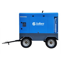Compresseur d'air portable diesel haute pression 175 PSI, 185 CFM pour sablage et forage