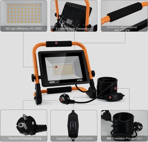 Super Bright Waterproof Adjustable Aluminum Body IP65 Outdoor Portable <b>Led</b> Flood <b>Light</b> for Work WD-930 <b>Led</b> Detailing Work <b>Light</b> - Product Image 5