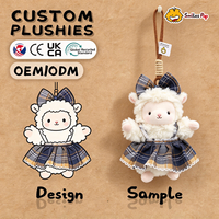 Porte-clés Mascotte en Peluche Mouton Personnalisé, Tissu Recyclé Certifié CE, Ultra Doux et Moelleux, Cadeaux pour Événements - Vente Chaude
