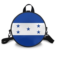 Sac à dos rond en cuir PU avec drapeau national du Honduras, sac à bandoulière réglable pour femmes, sac à bandoulière tendance pour voyage et cadeau