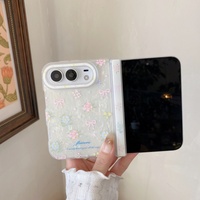 Nouvelle coque de téléphone à motif floral style Ins pour iPhone 18 Duo, étui pliable tendance anti-chute
