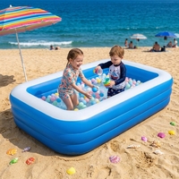 Piscine gonflable en PVC OEM/ODM en gros, épaisseur 0,25 mm, portable, écologique, forme rectangulaire pour enfants et adultes