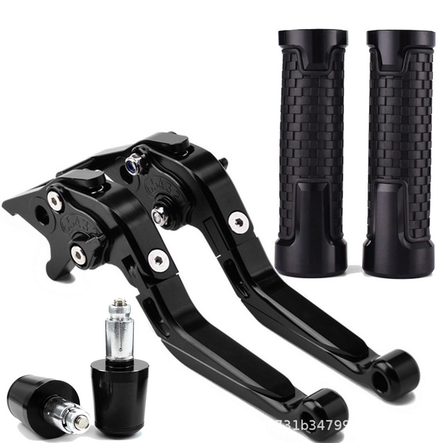CNC Adjustable Motorcycle Brake Clutch Lever Handlebar Grip Bar End Plug Kit for Suzuki GSR400 GSR600 GSR750