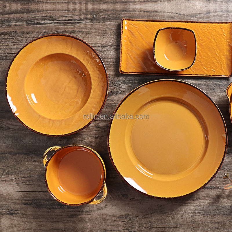 Best Selling Beautiful Orange Dinnerware Elegant Table Settings