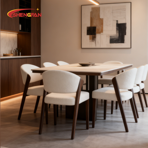 北欧風高級ダイニングチェア ウォールナット無垢材 PUレザー 快適なイベントチェア 家庭用リビングルーム家具 - Product Image 6