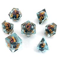 Penjualan terlaris Set Polyhedron dadu tepi tajam dadu Resin DND Dragon & Dungeon permainan dadu