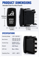 Interruptor basculante grabado con láser de 12V 24V con certificación CE, resistente al agua, para embarcaciones y automóviles, venta al por mayor de fábrica
