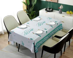 Huishoudelijke Pvc Rechthoek Tafelkleed Wasbaar Plastic Pvc Beschermende Eettafel Cover Decoratie Pvc Gedrukt Tafelkleed