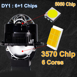 YHKOMS 3 pulgadas DY1 láser amarillo LED faros Ultra brillante 20000LM 55W/80W todo en uno haz alto/bajo coche de conducción nocturna Superior - Product Image 3