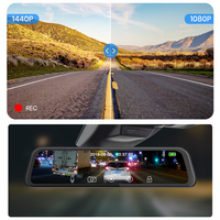 Junsun — caméra de tableau de bord, 12 pouces, dashcam, enregistreur vidéo, rétroviseur, Vision nocturne, Super HD, 2K, 1440P, Sony 335, neuf