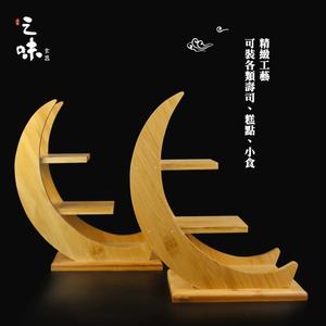 Support à gâteau en bambou gravé créatif en forme de lune, écologique, modèle Shandong, support à <span class=keywords><strong>sushi</strong></span> pour décoration d'anniversaire - Product Image 5