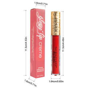 Brillo Labial Vegano Brillante de 7.5ml, Larga Duración, Resistente al Agua, Alta Pigmentación, con Tapa Dorada, Venta al Por Mayor de Fábrica para Tiendas de Belleza - Product Image 1
