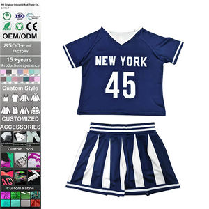 Conjuntos de Uniformes de Animadoras con Falda Mini para Práctica de Baile para Mujeres y Niñas, con Logotipo Personalizado para Fiestas Escolares, 100% Poliéster - Product Image 1