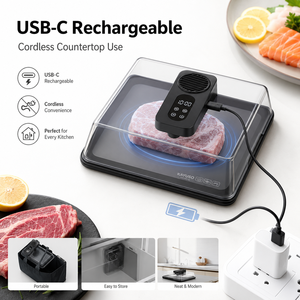 Caja inteligente para descongelar <span class=keywords><strong>carne</strong></span> viral de TikTok: descongela filetes congelados en 10 minutos, descongelador de <span class=keywords><strong>carne</strong></span> recargable por USB con pantalla LED <span class=keywords><strong>y</strong></span> temporizador - Product Image 6