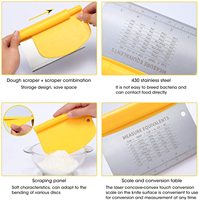 2-en-1 Racloir à pâte en plastique en acier inoxydable coupe-pâte extensible outils de cuisine accessoires pour la pâtisserie