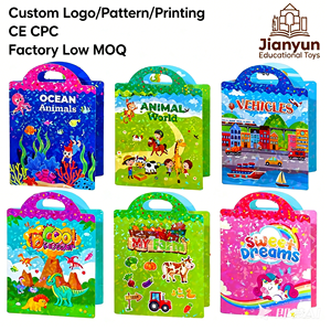 Libro de pegatinas de gelatina personalizable sin ensuciar, libro de actividades educativo a prueba de manones para niños, material didáctico Montessori para guardería - Product Image 1