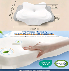 Cuscino Ergonomico in Memory Foam per il Sollievo dal Dolore Cervicale, Ortopedico, a Contorno a Farfalla, a Lento Ritorno, per Dormire, 5D - Product Image 2