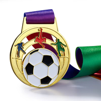 Médailles de football sportives personnalisées avec logo, récompenses de course, artisanat métallique vierge, vente en gros