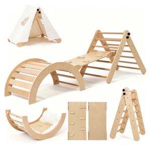 Structure d'escalade en bois Montessori, triangle Pikler, équipement de gym d'intérieur pour enfants de 2 à 7 ans - Product Image 1