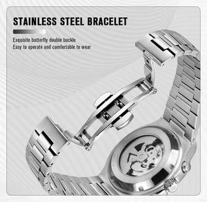 <span class=keywords><strong>Reloj</strong></span> <span class=keywords><strong>de</strong></span> Pulsera Mecánico Automático Forsining Tourbillon <span class=keywords><strong>de</strong></span> Acero Inoxidable con <span class=keywords><strong>Tres</strong></span> Esferas, Calendario y Semana, <span class=keywords><strong>Reloj</strong></span> Deportivo para Hombre - Product Image 5