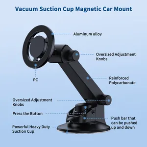 360 Rotation Dashboard Windshield Universal Magnetic Car Mount Phone Holder Desk Stand With Suction Cup Base For Iphone 14 13