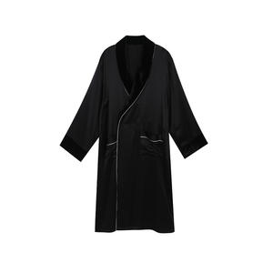 Autumn Winter New Style 19mm Heavyweight Silk Velour Robe <strong>Men</strong> 100% Mulberry Silk High-End Home Wear <strong>Dressing</strong> <strong>Gown</strong> - Product Image 1