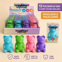 Jouet Squishy Ours Croustillant Mignon en Forme d'Ours Gommeux, Jouets Anti-Stress à Presser, Cadeau Anti-Stress, Boîte de Présentation de 12 Pièces