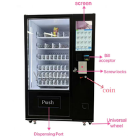 Distributeur automatique de boissons et de collations extérieur, mural, avec écran tactile et fonction SDK métallique