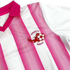 Camiseta de Fútbol Clásica Personalizada para Hombre, con Rayas, Logotipo Bordado, Transpirable, Corte Holgado, Uniforme de Equipo de Fútbol - Product Image 4