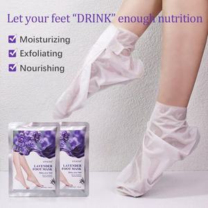 Masque exfoliant pour les pieds à la lavande, marque privée, en gros, pour éliminer les peaux mortes et les callosités, lissant et soignant les pieds - Product Image 3