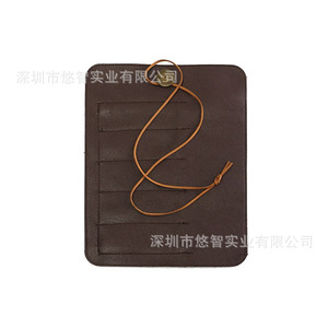 Customized leather multi-functional <b>tool</b> <b>bag</b>, <b>roll</b>-up storage <b>bag</b>, hair scissors folding leather case. - Product Image 4
