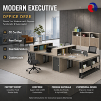 Ensemble de bureau en bois moderne et minimaliste avec tiroirs et structure métallique pour bureau à domicile ou salle d'étude