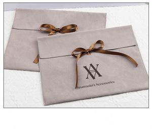 Enveloppes de luxe en velours super doux recyclables pour cadeaux de mariage, pochettes de rangement en suède pour cosmétiques et parfums - Product Image 4