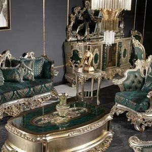 Sofá Europeo Real, Muebles Clásicos Vintage para Sala de Estar, Sofás de Tela Tallados en Madera Maciza de Lujo - Product Image 6