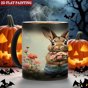 Mug à sublimation 11oz en céramique noire givrée, tasse vierge activée par la chaleur - Product Image 6