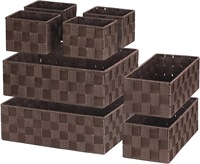 Paniers de rangement tissés en nylon pour l'organisation de paniers cubiques Conteneur Boîtes de rangement assorties pour garde-manger Étagères de bureau Salle multimédia
